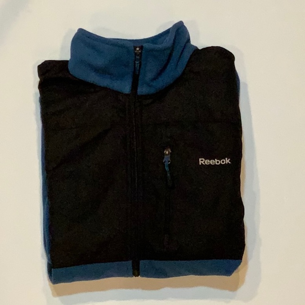 MENS Reebok Blue/Black fleece zip up jacket